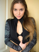 Slender teens taking off their clothes and showing off
